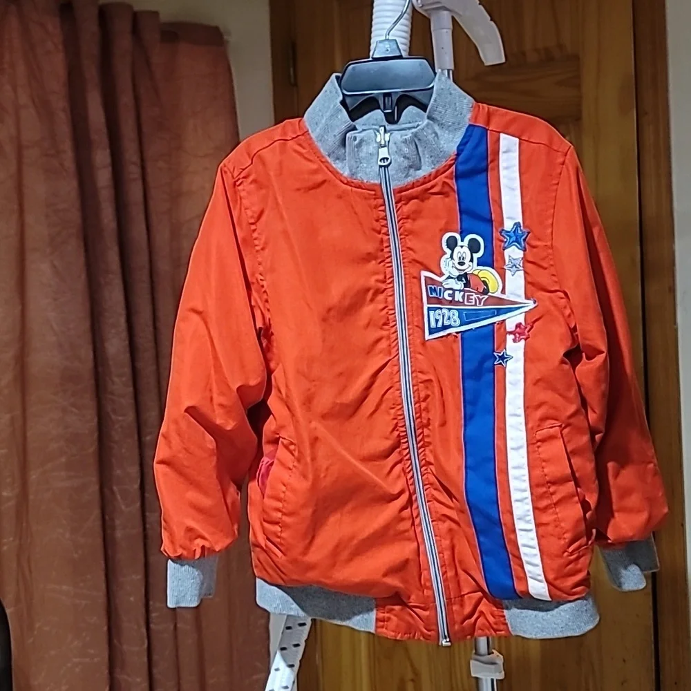Disney Boys Reversable Red, White, Blue, and Gray 1928 Mickey Jacket. Size 5/6 - Picture 1 of 7